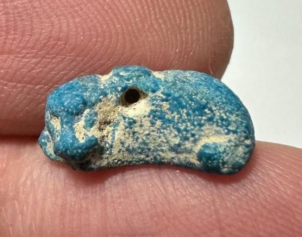 Picture of ANCIENT EGYPT.  BEAUTIFUL COLOR. GRECO - ROMAN - FAIENCE HIPPOPOTAMUS AMULET . 300 B.C - 100 A.D