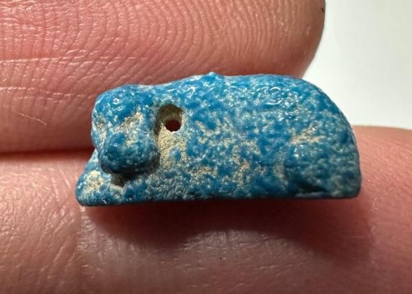 Picture of ANCIENT EGYPT.  BEAUTIFUL COLOR. GRECO - ROMAN - FAIENCE HIPPOPOTAMUS AMULET . 300 B.C - 100 A.D