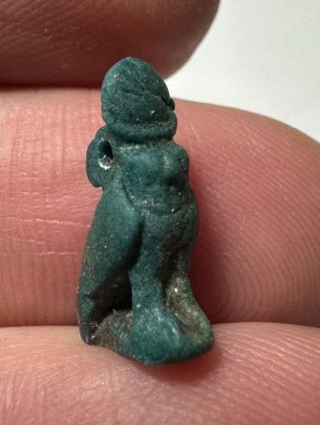 Picture of ANCIENT EGYPT.  BEAUTIFUL COLOR. GRECO - ROMAN - FAIENCE HORUS AMULET . 300 B.C - 100 A.D
