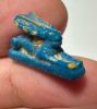 Picture of ANCIENT EGYPT.  BEAUTIFUL COLOR. GRECO - ROMAN - FAIENCE HARE AMULET . 300 B.C - 100 A.D