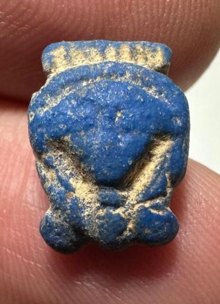 Picture of ANCIENT EGYPT.  BEAUTIFUL COLOR. GRECO - ROMAN - FAIENCE HATHOR AMULET . 300 B.C - 100 A.D
