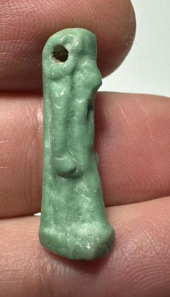 Picture of ANCIENT EGYPT.  BEAUTIFUL COLOR. GRECO - ROMAN - FAIENCE THOTH AMULET . 300 B.C - 100 A.D