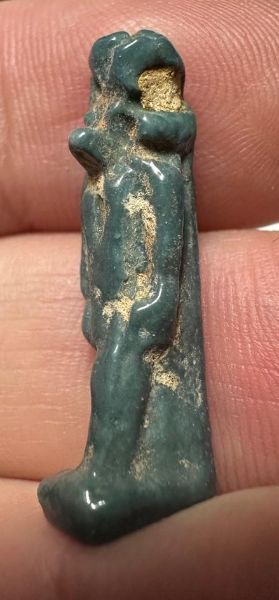 Picture of ANCIENT EGYPT.  BEAUTIFUL COLOR. GRECO - ROMAN - FAIENCE THOTH AMULET . 300 B.C - 100 A.D