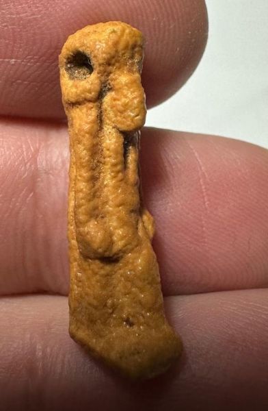 Picture of ANCIENT EGYPT.  BEAUTIFUL COLOR. GRECO - ROMAN - FAIENCE THOTH AMULET . 300 B.C - 100 A.D