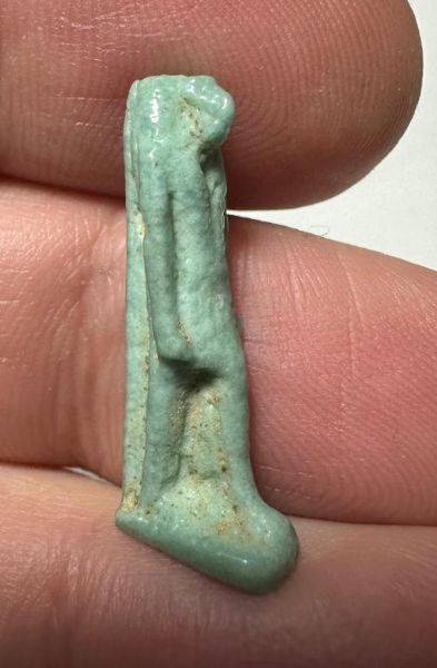 Picture of ANCIENT EGYPT.  BEAUTIFUL COLOR. GRECO - ROMAN - FAIENCE THOTH AMULET . 300 B.C - 100 A.D