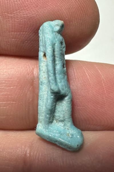 Picture of ANCIENT EGYPT.  BEAUTIFUL COLOR. GRECO - ROMAN - FAIENCE THOTH AMULET . 300 B.C - 100 A.D