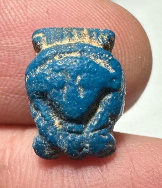 Picture of ANCIENT EGYPT.  BEAUTIFUL COLOR. GRECO - ROMAN - FAIENCE HATHOR AMULET . 300 B.C - 100 A.D