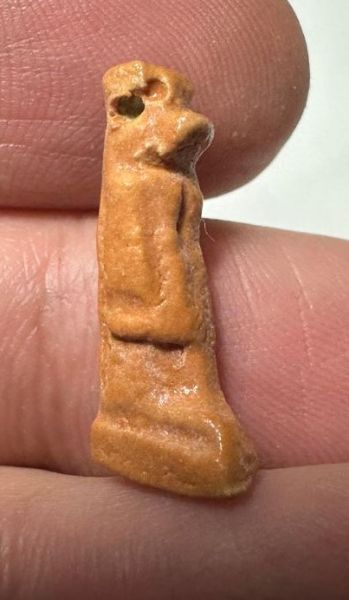 Picture of ANCIENT EGYPT.  BEAUTIFUL COLOR. GRECO - ROMAN - FAIENCE THOTH AMULET . 300 B.C - 100 A.D