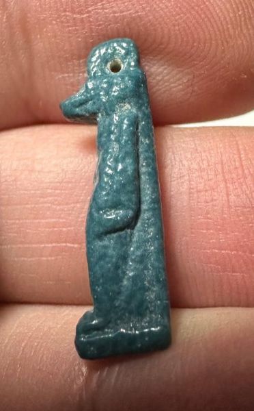 Picture of ANCIENT EGYPT.  BEAUTIFUL COLOR. GRECO - ROMAN - FAIENCE TAWERET AMULET . 300 B.C - 100 A.D