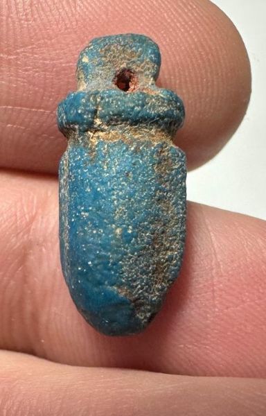 Picture of ANCIENT EGYPT.  BEAUTIFUL COLOR. GRECO - ROMAN - FAIENCE HEART AMULET . 300 B.C - 100 A.D