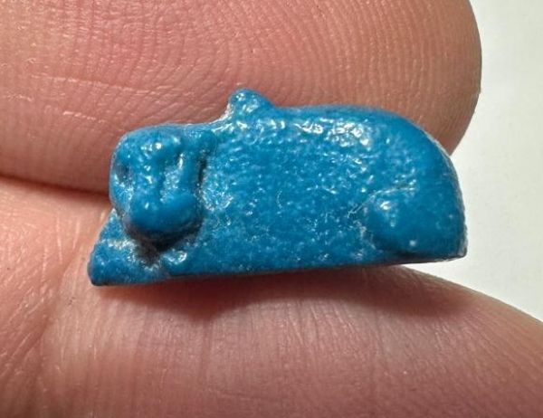 Picture of ANCIENT EGYPT.  BEAUTIFUL COLOR. GRECO - ROMAN - FAIENCE HIPPOPOTAMUS AMULET . 300 B.C - 100 A.D