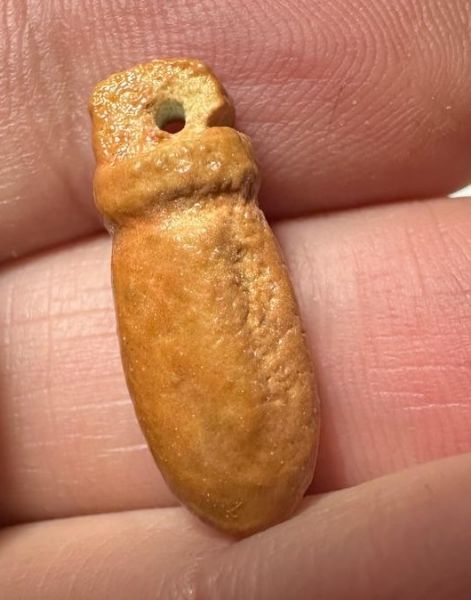 Picture of ANCIENT EGYPT.  BEAUTIFUL COLOR. GRECO - ROMAN - FAIENCE HEART AMULET . 300 B.C - 100 A.D