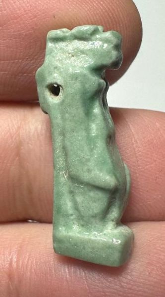 Picture of ANCIENT EGYPT.  BEAUTIFUL COLOR. GRECO - ROMAN - FAIENCE TAWERET AMULET . 300 B.C - 100 A.D
