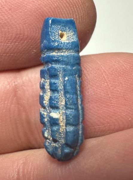 Picture of ANCIENT EGYPT.  BEAUTIFUL COLOR. GRECO - ROMAN - FAIENCE  AMULET . 300 B.C - 100 A.D. FLORAL ELEMENT OR BUNCH OF GRAPES