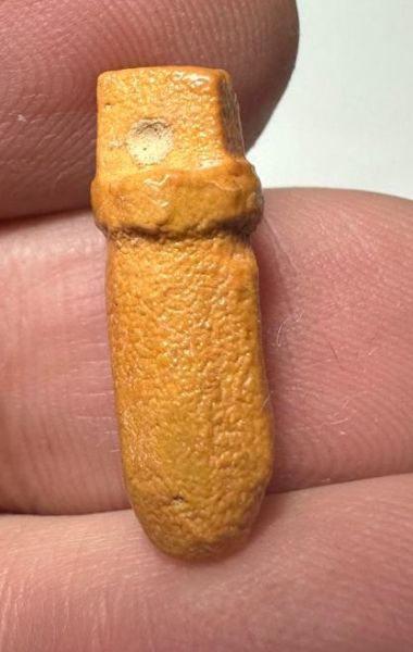 Picture of ANCIENT EGYPT.  BEAUTIFUL COLOR. GRECO - ROMAN - FAIENCE HEART AMULET . 300 B.C - 100 A.D