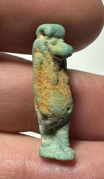 Picture of ANCIENT EGYPT.  BEAUTIFUL COLOR. GRECO - ROMAN - FAIENCE TAWERET AMULET . 300 B.C - 100 A.D