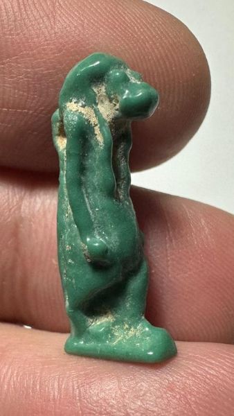 Picture of ANCIENT EGYPT.  BEAUTIFUL COLOR. GRECO - ROMAN - FAIENCE TAWERET AMULET . 300 B.C - 100 A.D