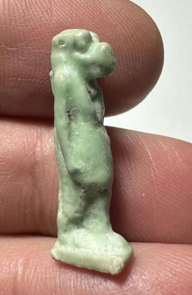 Picture of ANCIENT EGYPT.  BEAUTIFUL COLOR. GRECO - ROMAN - FAIENCE TAWERET AMULET . 300 B.C - 100 A.D