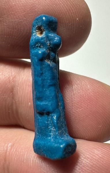 Picture of ANCIENT EGYPT.  BEAUTIFUL COLOR. GRECO - ROMAN - FAIENCE THOTH AMULET . 300 B.C - 100 A.D