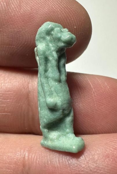 Picture of ANCIENT EGYPT.  BEAUTIFUL COLOR. GRECO - ROMAN - FAIENCE TAWERET AMULET . 300 B.C - 100 A.D