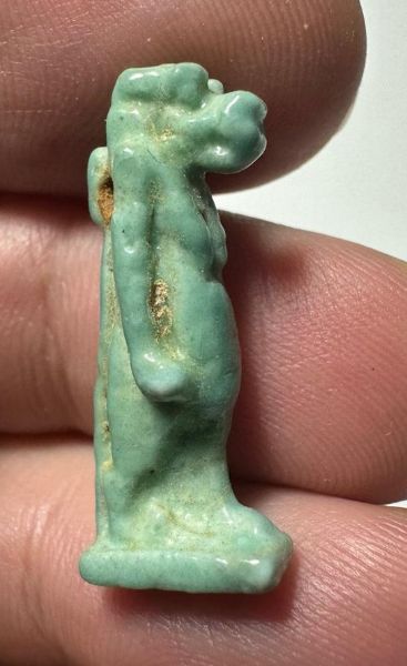 Picture of ANCIENT EGYPT.  BEAUTIFUL COLOR. GRECO - ROMAN - FAIENCE TAWERET AMULET . 300 B.C - 100 A.D