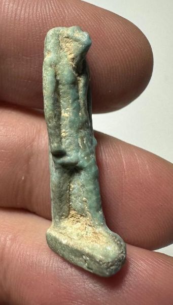 Picture of ANCIENT EGYPT.  BEAUTIFUL COLOR. GRECO - ROMAN - FAIENCE THOTH AMULET . 300 B.C - 100 A.D