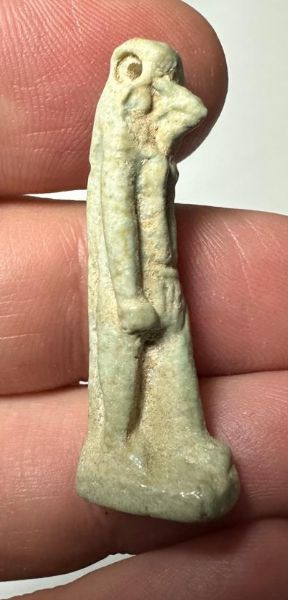 Picture of ANCIENT EGYPT.  BEAUTIFUL COLOR. GRECO - ROMAN - FAIENCE THOTH AMULET . 300 B.C - 100 A.D
