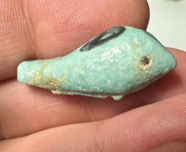 Picture of ANCIENT EGYPT.  BEAUTIFUL COLOR. GRECO - ROMAN - FAIENCE BIRD AMULET . 300 B.C - 100 A.D