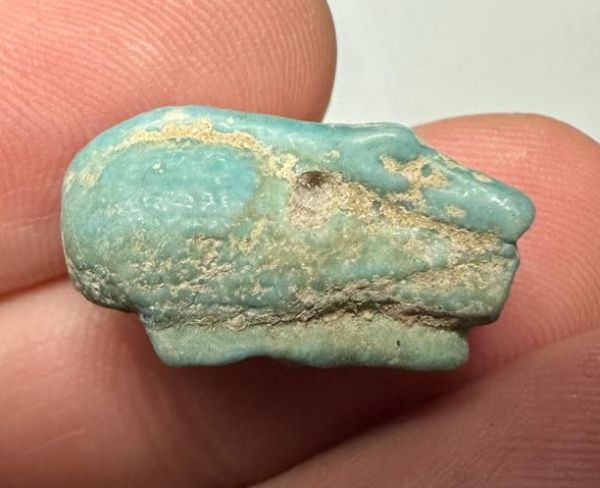 Picture of ANCIENT EGYPT.  BEAUTIFUL COLOR. GRECO - ROMAN - FAIENCE GOOSE AMULET . 300 B.C - 100 A.D