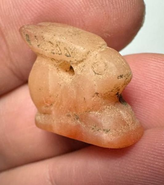 Picture of ANCIENT EGYPT -  BEAUTIFUL  CARNELIAN AMULET OF A HARE . NEW KINGDOM .1250 B.C. 