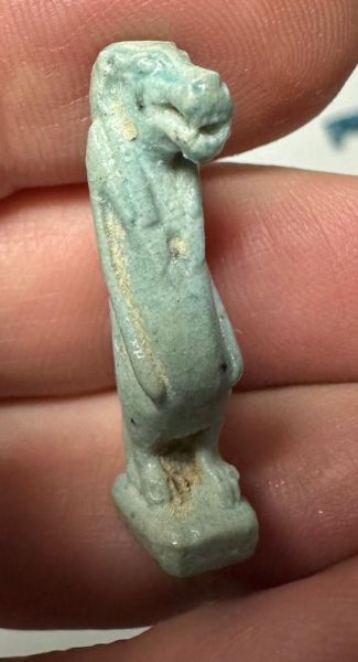 Picture of ANCIENT EGYPT.  BEAUTIFUL COLOR. GRECO - ROMAN - FAIENCE TAWERET AMULET . 300 B.C - 100 A.D