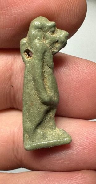 Picture of ANCIENT EGYPT.  BEAUTIFUL COLOR. GRECO - ROMAN - FAIENCE TAWERET AMULET . 300 B.C - 100 A.D