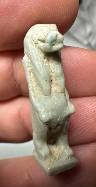 Picture of ANCIENT EGYPT.  BEAUTIFUL COLOR. GRECO - ROMAN - FAIENCE TAWERET AMULET . 300 B.C - 100 A.D