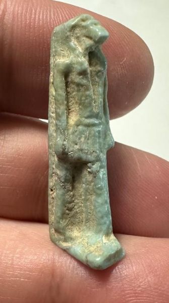 Picture of ANCIENT EGYPT.  BEAUTIFUL COLOR. GRECO - ROMAN - FAIENCE THOTH AMULET . 300 B.C - 100 A.D
