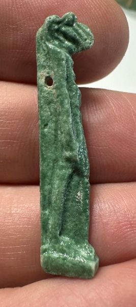 Picture of ANCIENT EGYPT.  BEAUTIFUL COLOR. GRECO - ROMAN - FAIENCE THOTH AMULET . 300 B.C - 100 A.D