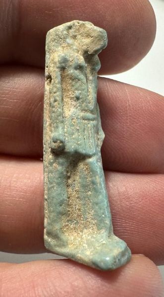 Picture of ANCIENT EGYPT.  BEAUTIFUL COLOR. GRECO - ROMAN - FAIENCE THOTH AMULET . 300 B.C - 100 A.D
