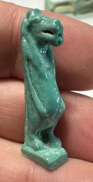 Picture of ANCIENT EGYPT.  BEAUTIFUL COLOR. GRECO - ROMAN - FAIENCE TAWERET AMULET . 300 B.C - 100 A.D