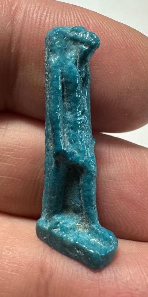 Picture of ANCIENT EGYPT.  BEAUTIFUL COLOR. GRECO - ROMAN - FAIENCE THOTH AMULET . 300 B.C - 100 A.D