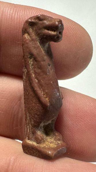 Picture of ANCIENT EGYPT.  BEAUTIFUL COLOR. GRECO - ROMAN - FAIENCE TAWERET AMULET . 300 B.C - 100 A.D