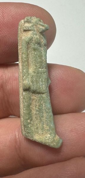 Picture of ANCIENT EGYPT.  BEAUTIFUL COLOR. GRECO - ROMAN - FAIENCE THOTH AMULET . 300 B.C - 100 A.D