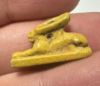 Picture of ANCIENT EGYPT.  BEAUTIFUL COLOR. GRECO - ROMAN - FAIENCE HARE AMULET . 300 B.C - 100 A.D
