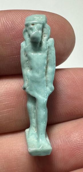 Picture of ANCIENT EGYPT.  BEAUTIFUL COLOR. GRECO - ROMAN - FAIENCE  AMULET . 300 B.C - 100 A.D