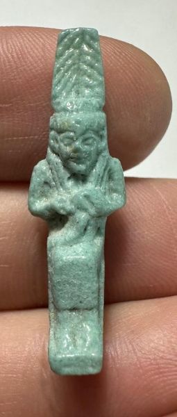 Picture of ANCIENT EGYPT.  BEAUTIFUL COLOR. GRECO - ROMAN - FAIENCE ISIS NURSING HORUS AMULET . 300 B.C - 100 A.D