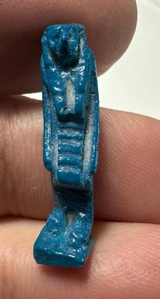 Picture of ANCIENT EGYPT.  BEAUTIFUL COLOR. GRECO - ROMAN - FAIENCE  AMULET OF A MALE FIGURE . 300 B.C - 100 A.D