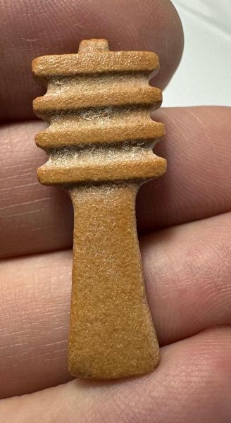 Picture of ANCIENT EGYPT.  BEAUTIFUL COLOR. GRECO - ROMAN - FAIENCE DEJED PILLAR AMULET . 300 B.C - 100 A.D