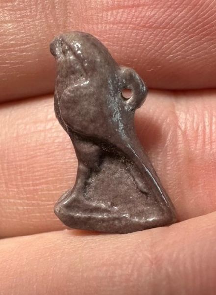 Picture of ANCIENT EGYPT.  BEAUTIFUL COLOR. GRECO - ROMAN - FAIENCE  HORUS AMULET . 300 B.C - 100 A.D