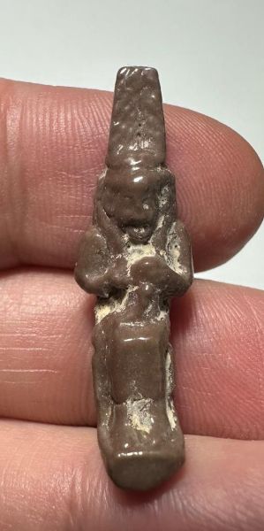 Picture of ANCIENT EGYPT.  BEAUTIFUL COLOR. GRECO - ROMAN - FAIENCE ISIS NURSING HORUS AMULET . 300 B.C - 100 A.D