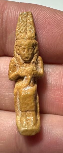 Picture of ANCIENT EGYPT.  BEAUTIFUL COLOR. GRECO - ROMAN - FAIENCE ISIS NURSING HORUS AMULET . 300 B.C - 100 A.D