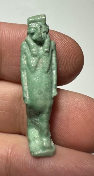 Picture of ANCIENT EGYPT.  BEAUTIFUL COLOR. GRECO - ROMAN - FAIENCE TAWERET AMULET . 300 B.C - 100 A.D