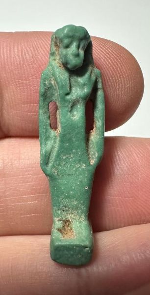 Picture of ANCIENT EGYPT.  BEAUTIFUL COLOR. GRECO - ROMAN - FAIENCE  AMULET . 300 B.C - 100 A.D
